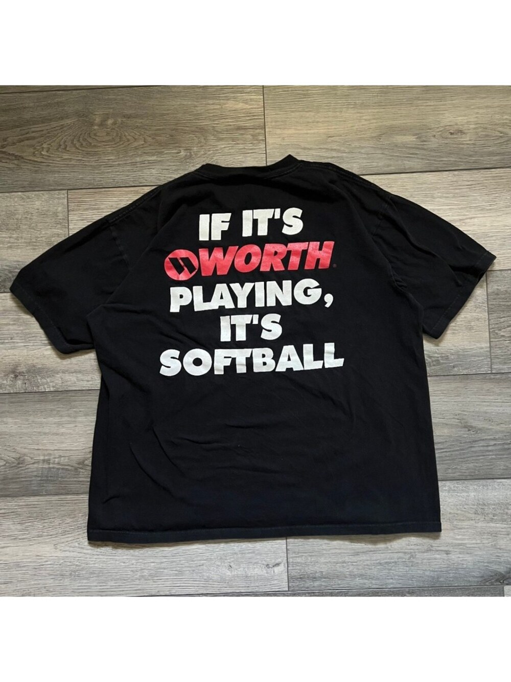 Vintage Worth Softball Men's L Tee Shirt Powercell Bat "If It's Worth Playing"